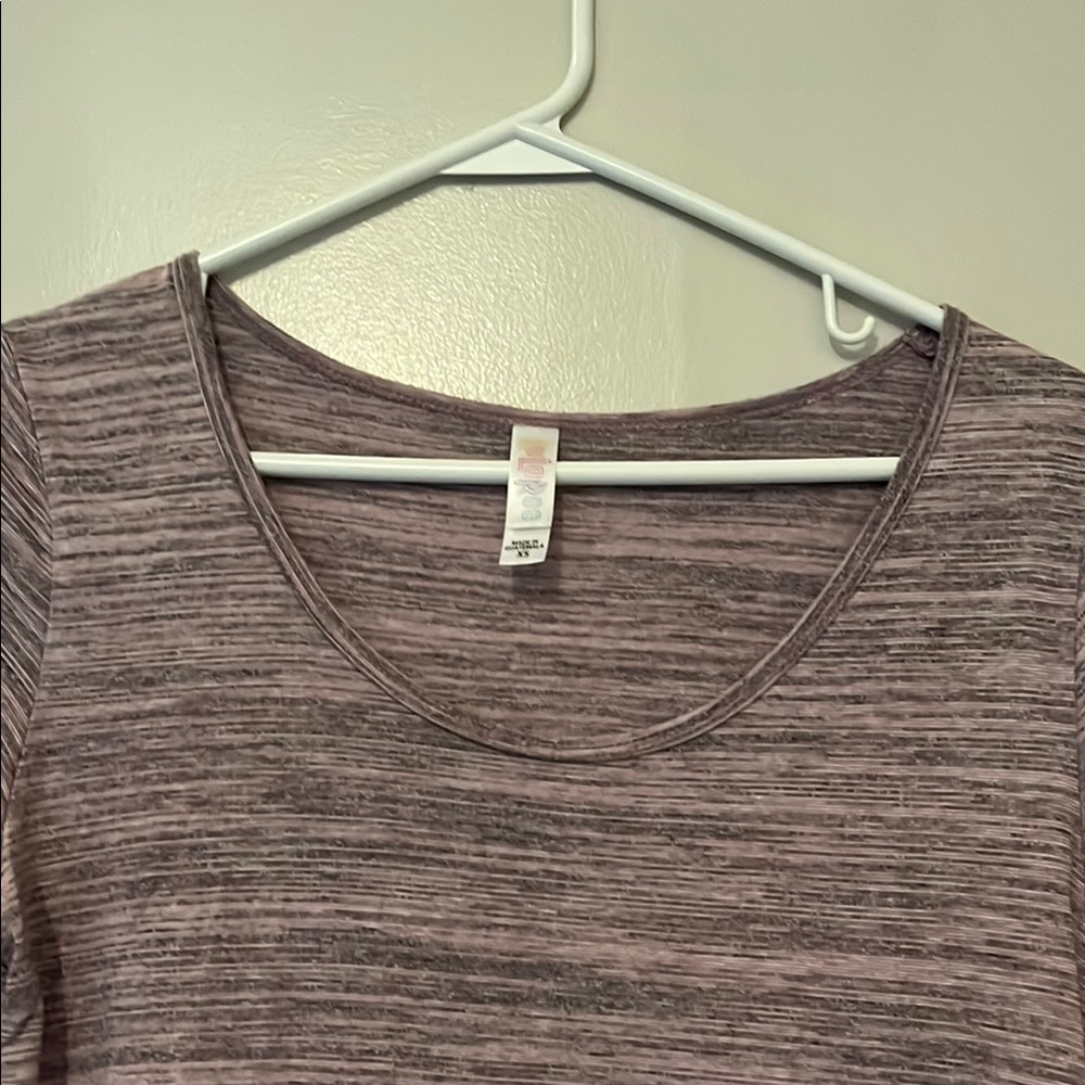 LuLaRoe Purple Fitted Short Sleeve Tee - Picture 5 of 6